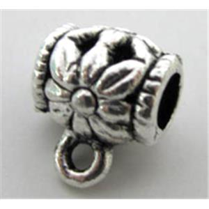 Tibetan Silver hanger, lead free and nickel free, 8mm length, 3.8mm hole [ZN1976FF]
