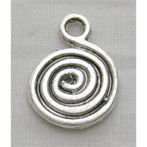 Tibetan Silver Charms Non-Nickel, 13mm diameter [ZN1997]