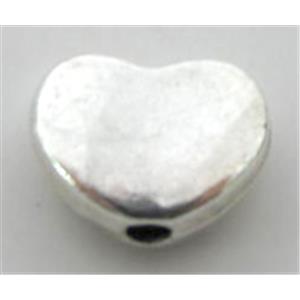 Tibetan Silver heart bead, lead free and nickel free, 8.5mm wide [ZN25442FF]