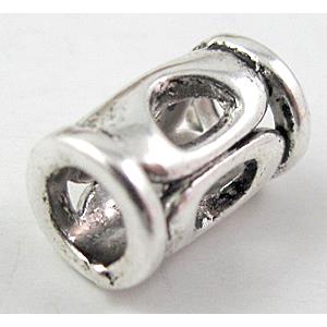 bead, Tibetan Silver Spacer Non-Nickel, 6mm dia, 10mm length, hole:4mm [ZN29004]