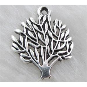 Tibetan silver tree charm Non-Nickel, zinc alloy, 17x20mm [ZN29090]
