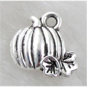 Tibetan Style Zinc Pumpkin Charm Pendant Antique Silver, 10x11mm [ZN29096FF]