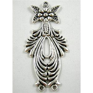 Tibetan Silver charm pendant, Lead free and nickel Free, 30x60mm [ZN4033FF]