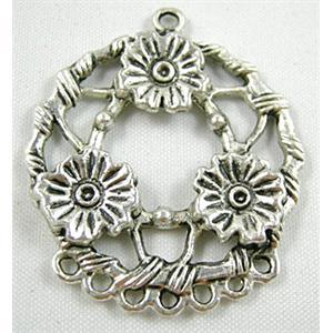 Tibetan Silver charm pendant, Lead free and nickel Free, 35mm dia [ZN4080FF]