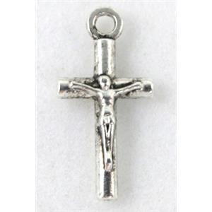 Crucifix Cross, Tibetan Silver non-nickel, 9x18mm [ZN42348]