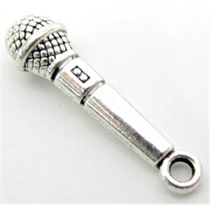 Tibetan Silver Microphone pendant, Lead free and nickel Free, 27mm [ZN44509FF]