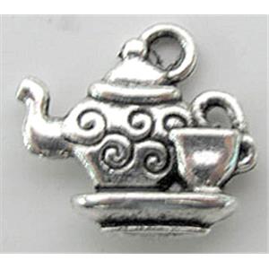 Tibetan Silver teapot pendant, Lead free and nickel Free, 15x14mm [ZN44543FF]