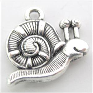 Tibetan Silver snail pendants, Lead free and nickel Free, 19x16mm [ZN44887FF]