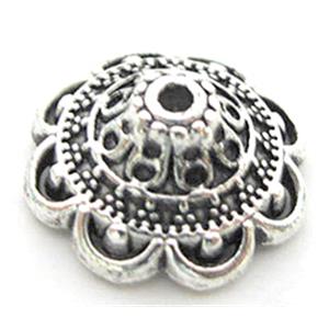 Tibetan Silver caps bead, Lead free and nickel Free, 14mm dia [ZN46123FF]
