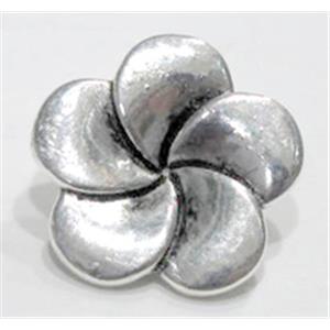 Tibetan Silver flower Spacers Non-Nickel, 14mm dia [ZN46299]