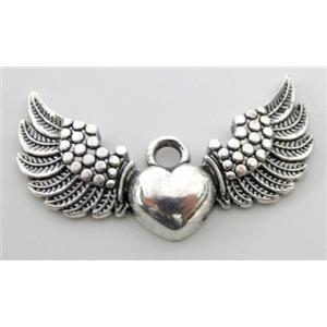 Tibetan Silver pendants, Lead free and nickel Free, wing, 45mm length [ZN47145FF]