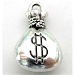 Tibetan Silver moneybag pendant, Lead free and nickel Free, 17x10mm [ZN47226FF]