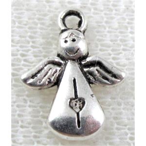 Tibetan Silver praying angel Charms Non-Nickel, 13x17mm [ZN4840]