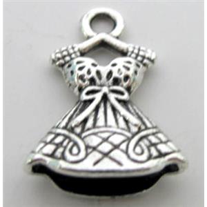 Tibetan Silver skirt pendant, Lead free and nickel Free, 15x22mm [ZN48550FF]
