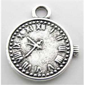 Tibetan Silver watch pendant, lead free and nickel free, 15mm dia [ZN48640FF]