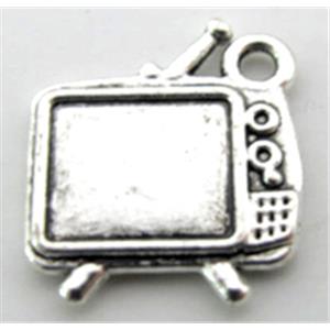 television charm, Tibetan Silver pendant non-nickel, 13mm wide, 15mm high [ZN48674]