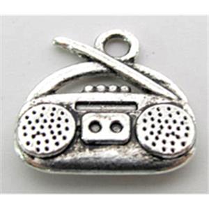Tibetan Silver radiogram pendant, Lead free and nickel Free, 15mm wide [ZN49045FF]