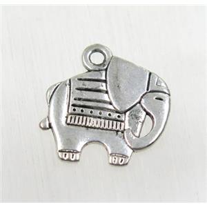 elephant, tibetan silver pendant, non-nickel, approx 17x19mm [ZN5617]