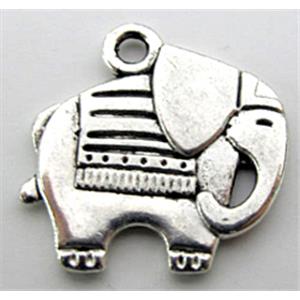 Tibetan Silver elephant pendants, Lead free and nickel Free, 20mm wide [ZN5617FF]