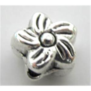 Tibetan Silver flower bead, lead free and nickel free, 6mm dia [ZN630FF]