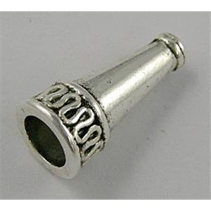 Tibetan Silver trumpet Tube Space beads Non-Nickel, 10mm dia, 22mm length [ZN6516]