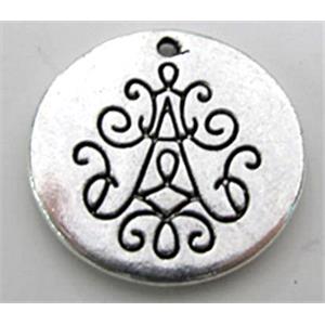 Tibetan Silver charm pendant, Lead free and nickel Free, 20mm [ZN-W46219FF]