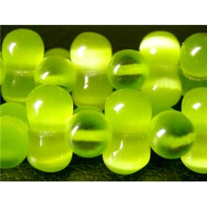 Cats eye beads, peanut, olive, 6x12mm, 78beads per st. [CATE-PNT-13-6X12]