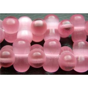 Cats eye bead, peanut, pink, 6x12mm, 78beads per st. [CATE-PNT-8-6X12]