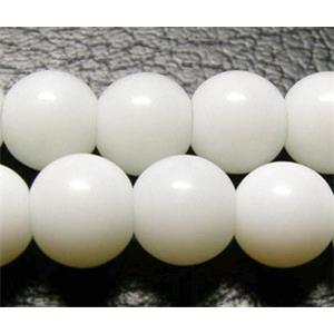 round Glass Beads, milk white, 10mm diameter, 90 beads per st. [GSRD10MM]