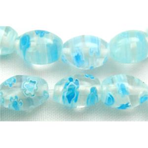 String of Millefiori Glass Rice Shape, 6x8mm, 50beads per st. [MG-RICE-6X8-M20]