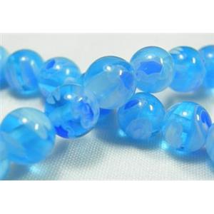 16 inch string round multi flower millefiori glass, 6mm diameter, 66beads per st. [MG-RD-6MM-M16]