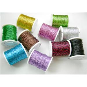 Metallic Cord, Mix Color, 0.8mm, 100m per roll [WIRE-GOLD-MIX]
