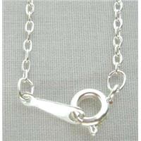 Silver Plated Copper Necklace Chain, 1.5x2mm, approx 17 inches length [CHASP004COP-1.5X2]