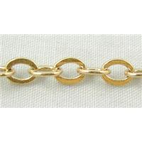 flat link Cable Chain, copper, gold plated, 4.2x5.2mm [CHC215GP-280SF]