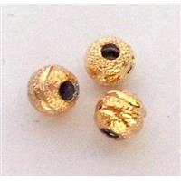 colorfast copper bead, gold plated, approx 4mm dia [FD174]