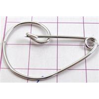 Brooch pins, clip, copper, platinum plated, approx 24x36mm [FDBROOCH023PP-C620]