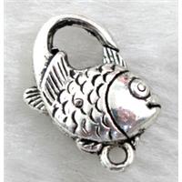 Tibetan Style Alloy Fish Clasp Antique Silver, 14x20mm [FDC220-K778]