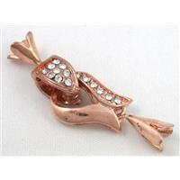 end of cord, magnetic copper connector for necklace, bracelet, red copper, approx 13x40mm [FDC293]