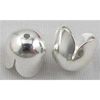 cord end caps, silver plated, iron, tulip style, 8mm dia [FDCAPS007SP-8MM]