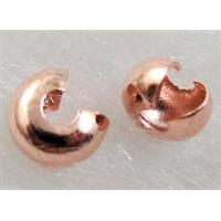 Crimp Cover Beads, copper, Rose-Gold Plated, approx 4mm dia [FDCC006RCP-4MM]