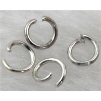 open mouth Jump Rings, iron, platinum plated, approx 6mm dia [FDCJR19PP-6MM]