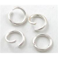 silver plated Open mouth iron Jump Rings, approx 7mm dia [FDCJR19SP-7MM]
