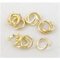 Open mouth Jump Rings, iron, light gold, 8mm dia [FDCJR20GP-8MM]