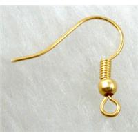 Gold Plated Copper Earring Hook, Nickel Free, 18mm length [FDNN037GP]