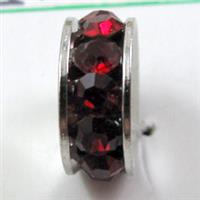 alloy bead with rhinestone, platinum plated, 10mm dia,hole:4mm [FDSTY94PP]