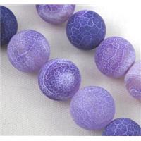 round purple frosted Crackle Agate beads, 8mm dia, approx 50pcs per st [GA201-8MM]