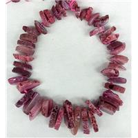 pink Rock Agate heishi beads chain necklace, approx 16-35mm [GAS554]