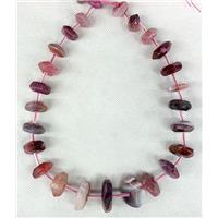 Agate beads chain necklace, heishi, pink, approx 14x28mm [GAS556]