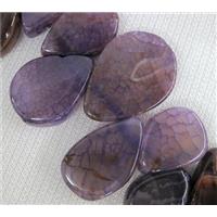 agate stone bead for necklace, teardrop, purple, approx 15x20-20x35mm [GAS777]