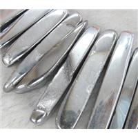 Rock Agate stick beads, polished, silver electroplated, approx 15-60mm [GAS994]